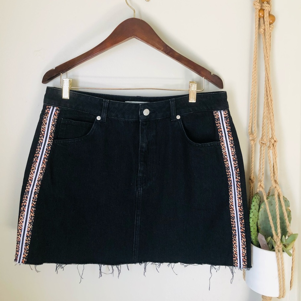 Moto Denim Skirt